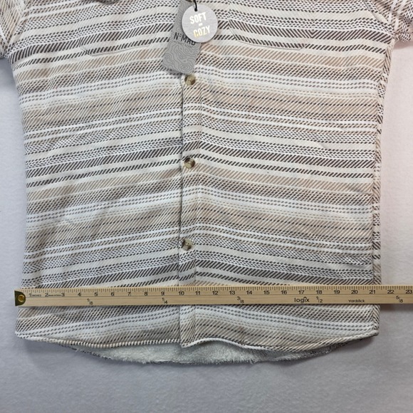 NOMAD by Craft+Flow Men's Sherpa Fleece Lined Striped Overshirt Shacket L NWT - Picture 8 of 8